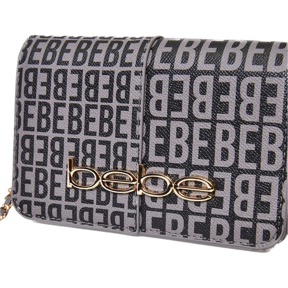 NWT Bebe Ailey Logo Print Two Tone Crossbody BG10 - Picture 2 of 5